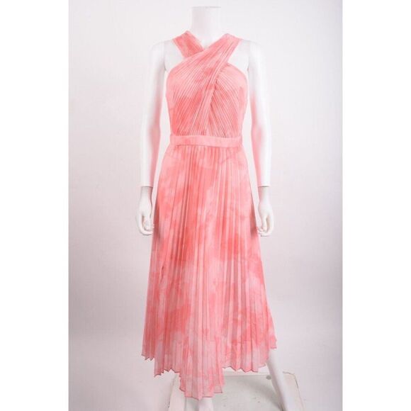 Ted Baker London MIRELIA Midi Dress TB 2 US 6 Cross-Over Pleated A-Line NWT - Picture 1 of 6